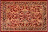 handmade Traditional Agra Red Blue Hand Knotted RECTANGLE 100% WOOL area rug 8x10