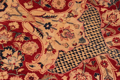Antique Agra Vickie Red/Blue Wool Rug - 8'2'' x 10'6''
