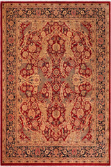 Traditional Agra Vickie Red Blue Hand Knotted Area rugs 8 x 10