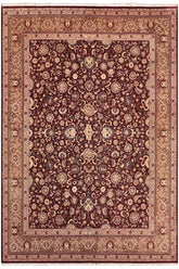 Traditional Terry Maroon Brown Hand Knotted Area rugs 8 x 10