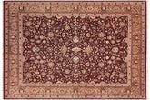 handmade Transitional Maroon Brown Hand Knotted RECTANGLE 100% WOOL area rug 8x10