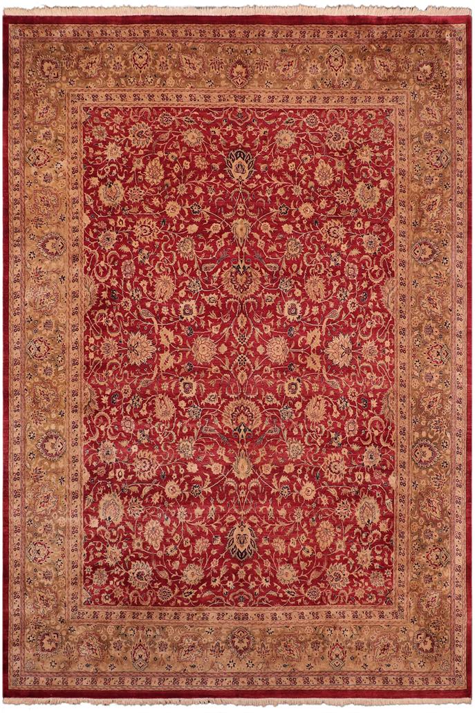 Traditional Agra Irma Red Gold Hand Knotted Area rugs 8 x 10