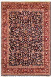 Traditional Abasi Afsha Mabel Blue Red Hand Knotted Area rugs 8 x 10