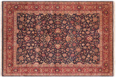 handmade Transitional Abasi Afsha Blue Red Hand Knotted RECTANGLE 100% WOOL area rug 8x10