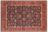 handmade Transitional Abasi Afsha Blue Red Hand Knotted RECTANGLE 100% WOOL area rug 8 x 10