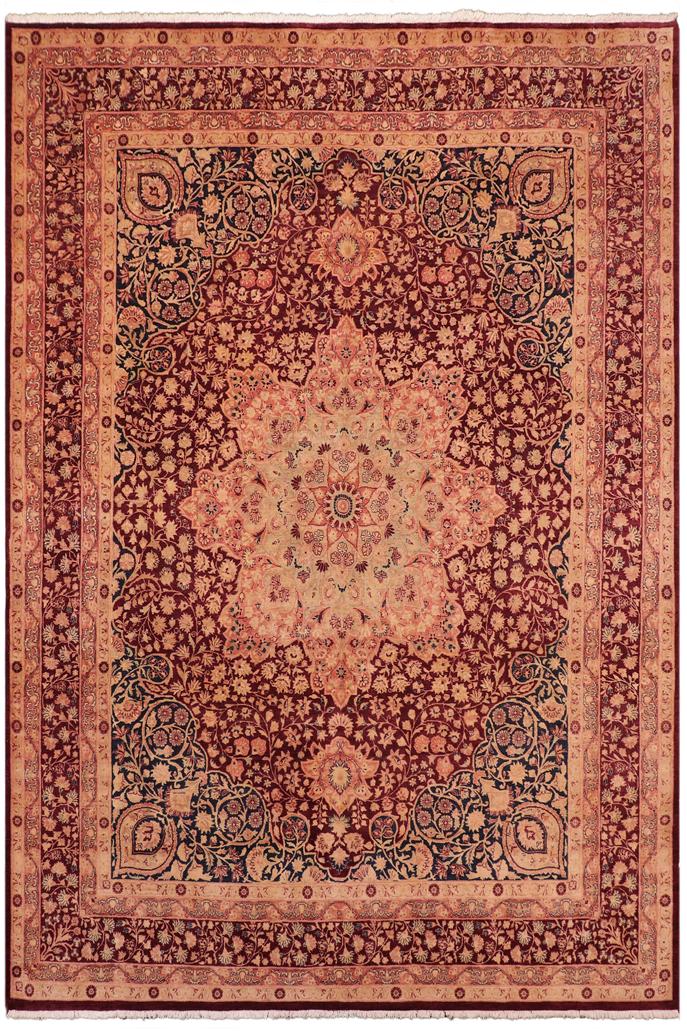 Traditional Kirman Marsha Aubergine Blue Hand Knotted Area rugs 8 x 10