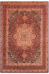 Traditional Kirman Marsha Aubergine Blue Hand Knotted Area rugs 8 x 10