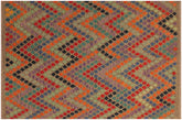 handmade Modern Kilim Brown Blue Hand-Woven RECTANGLE 100% WOOL area rug 6x8