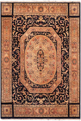 Traditional Tamour Nora Blue Tan Hand Knotted Area rugs 8 x 11