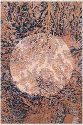 handmade Modern Kafkaz Ivory Blue Hand Knotted RECTANGLE 100% WOOL area rug 6 x 9