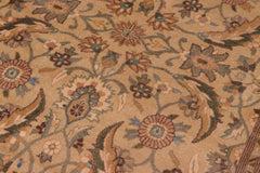 handmade Traditional Lahore Tan Lt. Green Hand Knotted RECTANGLE 100% WOOL area rug 8' x 10'