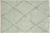 handmade Modern Moroccan Lt. Blue Black Hand Knotted RECTANGLE 100% WOOL area rug 6' x 9'