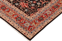 handmade Transitional Kafkaz Black Blue Hand Knotted RECTANGLE 100% WOOL area rug 10 x 14