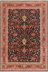 handmade Transitional Kafkaz Black Blue Hand Knotted RECTANGLE 100% WOOL area rug 10 x 14