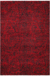 handmade Modern Kafkaz Red Charcoal Hand Knotted RECTANGLE 100% WOOL area rug 6 x 9