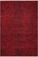 handmade Modern Kafkaz Red Charcoal Hand Knotted RECTANGLE 100% WOOL area rug 6 x 9