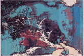 handmade Modern Abstract Lt. Blue Ivory Hand Knotted RECTANGLE WOOL&SILK area rug 8' x 10'