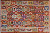 handmade Geometric Kilim Rust Beige Hand-Woven RECTANGLE 100% WOOL area rug 8 x 10