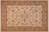 handmade Traditional Ivory Lt. Green Hand Knotted RECTANGLE 100% WOOL area rug 8' x 10'