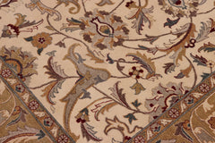 handmade Traditional Ivory Lt. Green Hand Knotted RECTANGLE 100% WOOL area rug 8' x 10'