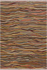 Flat Weave Kilim Antique Navaho Vintage handmade Modern Kilim Beige Blue Hand-Woven Rectangle 100% Wool Area Rug 6x8