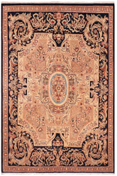 Traditional Angola Velma Tan Blue Hand Knotted Area rugs 8 x 10