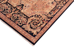 handmade Traditional Angola Tan Blue Hand Knotted RECTANGLE 100% WOOL area rug 8x10