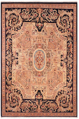 Traditional Angola Velma Tan Blue Hand Knotted Area rugs 8 x 10