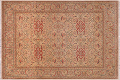 handmade Transitional Kashan Lt. Gray Lt. Gray Hand Knotted RECTANGLE 100% WOOL area rug 8' x 10'