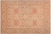 handmade Transitional Kashan Tan Gray Hand Knotted RECTANGLE 100% WOOL area rug 8' x 10'