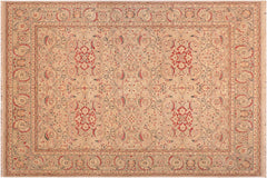 handmade Transitional Kashan Tan Gray Hand Knotted RECTANGLE 100% WOOL area rug 8' x 10'