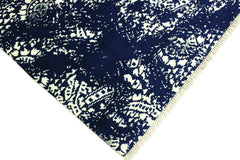 handmade Modern Abstract Blue Ivory Hand Knotted RECTANGLE WOOL&SILK area rug 4 x 6