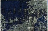 handmade Modern Abstract Blue Ivory Hand Knotted RECTANGLE WOOL&SILK area rug 4' x 6'