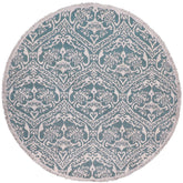 handmade Modern Round Kafkaz Green Ivory Hand Knotted ROUND WOOL&SILK area rug 6' x 6'