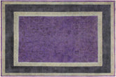 handmade Over Dyed Over Dyed Purple Blue Hand Knotted RECTANGLE 100% WOOL area rug 8' x 10'
