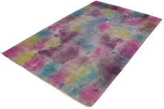 handmade Over Dyed Over Dyed Pink Yellow Hand Knotted RECTANGLE 100% WOOL area rug 8' x 10'