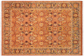 handmade Transitional Agra Orange Gray Hand Knotted RECTANGLE 100% WOOL area rug 8 x 10