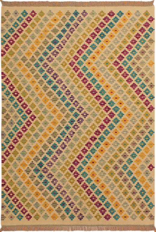 Flat Weave Kilim Antique Navaho Vintage handmade Modern Kilim Beige Purple Hand-Woven Rectangle 100% Wool Area Rug 5x7