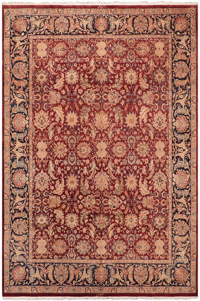 Traditional Claire Red Blue Hand Knotted Area rugs 8 x 10