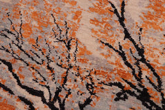 handmade Modern Kafkaz Black Orange Hand Knotted RECTANGLE 100% WOOL area rug 6 x 9