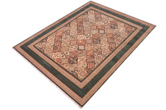 handmade Transitional Green Green Hand Knotted RECTANGLE 100% WOOL area rug 8' x 10'
