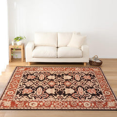 handmade Traditional Kafkaz Black Rust Hand Knotted RECTANGLE 100% WOOL area rug 5 x 6