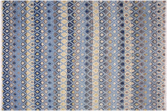 handmade Geometric Moroccan Hi Lt. Blue Ivory Hand Knotted RECTANGLE 100% WOOL area rug 9' x 12'