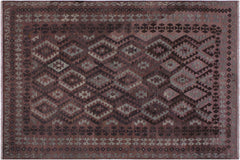 handmade Modern Kilim Brown Gray Hand-Woven RECTANGLE 100% WOOL area rug 7' x 10'