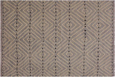handmade Modern Kilim Grey Beige Hand-Woven RECTANGLE 100% WOOL area rug 5x7