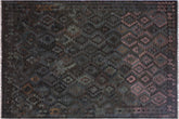 handmade Modern Kilim Brown Green Hand-Woven RECTANGLE 100% WOOL area rug 7' x 10'