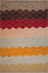 Flat Weave Kilim Antique Navaho Vintage handmade Modern Kilim Blue Tan Hand-Woven Rectangle 100% Wool Area Rug 10x14