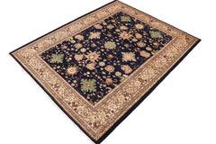 handmade Traditional Kafkaz Blue Beige Hand Knotted RECTANGLE 100% WOOL area rug 9 x 12