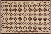 handmade Modern Kilim Beige Brown Hand-Woven RECTANGLE 100% WOOL area rug 6' x 8'