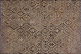 handmade Modern Kilim Tan Gray Hand-Woven RECTANGLE 100% WOOL area rug 6' x 8'
